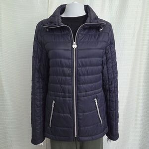 Guess Puffer Jacket Quilted Lightweight Navy Women's M/L - SEE DESC